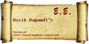 Bozik Bagamér névjegykártya